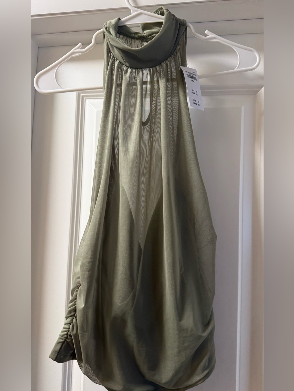 A&F Ruched Mesh Halter Tank Top - Picture 2 of 2